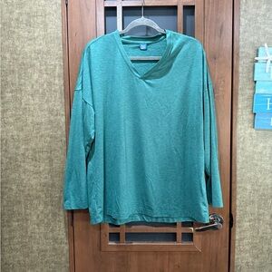 Ripskirt Hawaii Teal Long Sleeve V-Neck Shirt